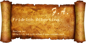 Fridrich Albertina névjegykártya